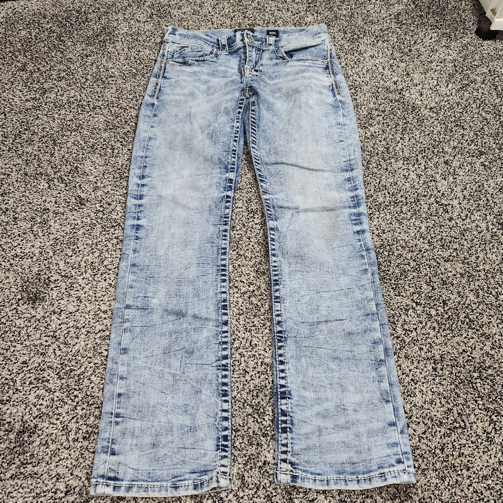 buckle black fit no 9. straight Leg Jeans Mens Sz 30 R, Lightwash Stretch Faded - Picture 11 of 11